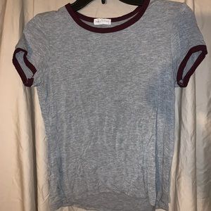 Full tilt crop top w/ burgundy trim